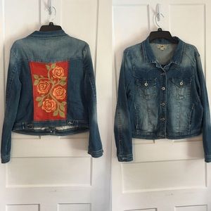 Hand painted floral denim jacket
